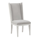 ACME Katia Light Gray Linen Weathered White Uphostered Side Chair (Set-2) Model DN02275